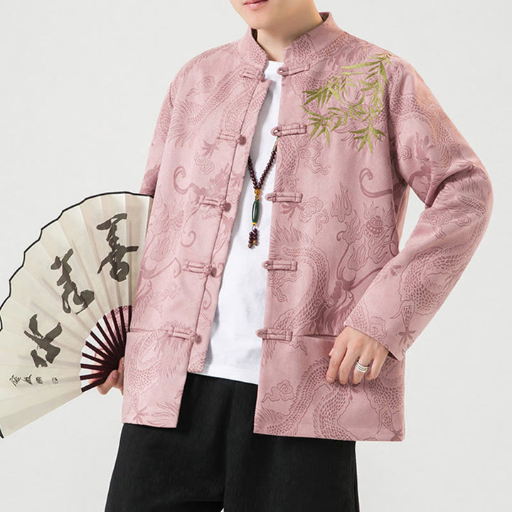 Chaqueta de manga larga para hombre con diseño de rana dragón de bambú y Buddha Stones - image 40