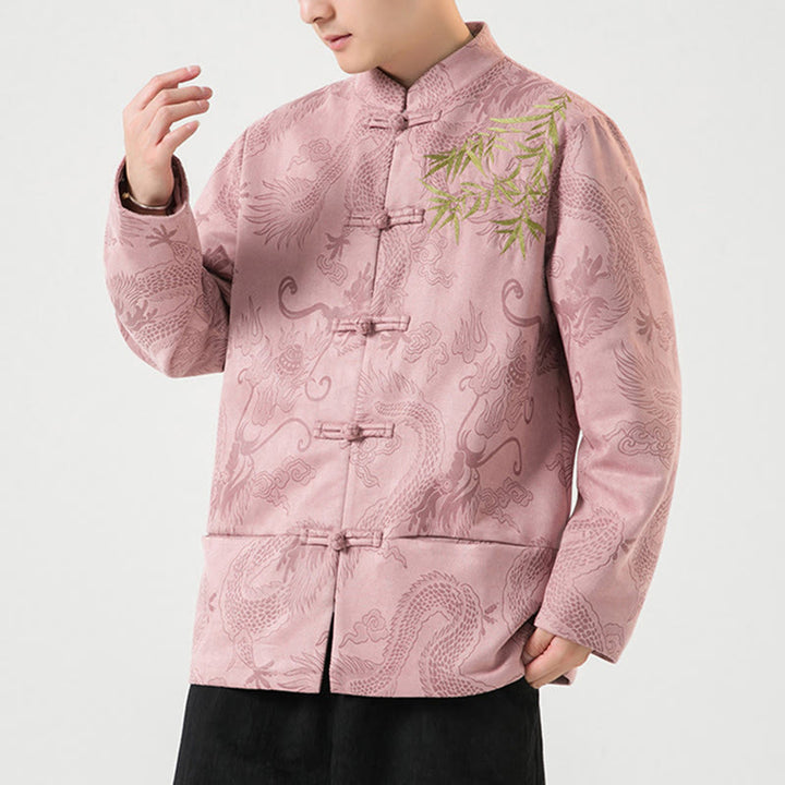 Chaqueta de manga larga para hombre con diseño de rana dragón de bambú y Buddha Stones - image 42