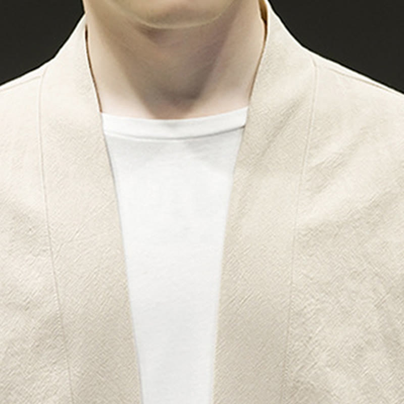 Chaqueta tipo kimono de algodón para hombre, de manga larga, con diseño de Buddha Stones y nubes auspiciosas. - image 4