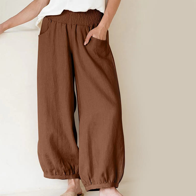Pantalones harén para mujer con bolsillos y diseño de Buddha Stones en color liso - Perú - US12, UK/AU16, EU44 (2XL) - image 6
