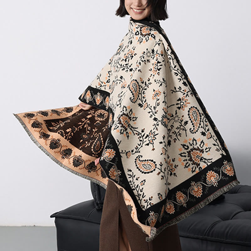 Bufanda chal suave con estampado de flores de cachemira de invierno y Buddha Stones - image 23