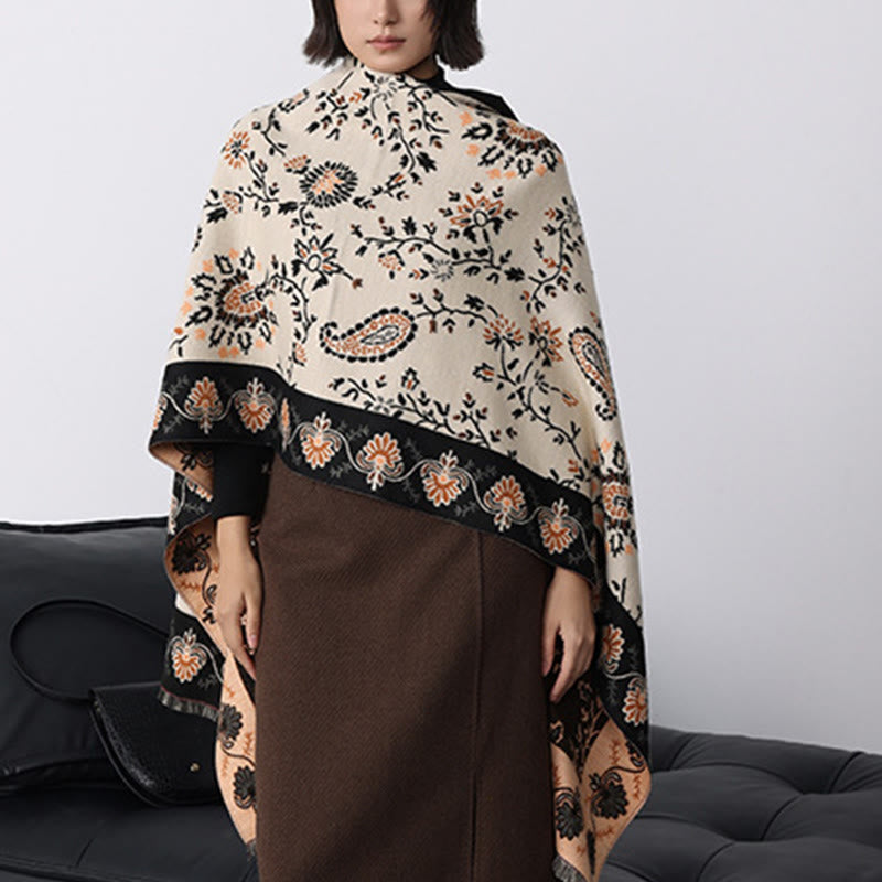 Bufanda chal suave con estampado de flores de cachemira de invierno y Buddha Stones - image 22