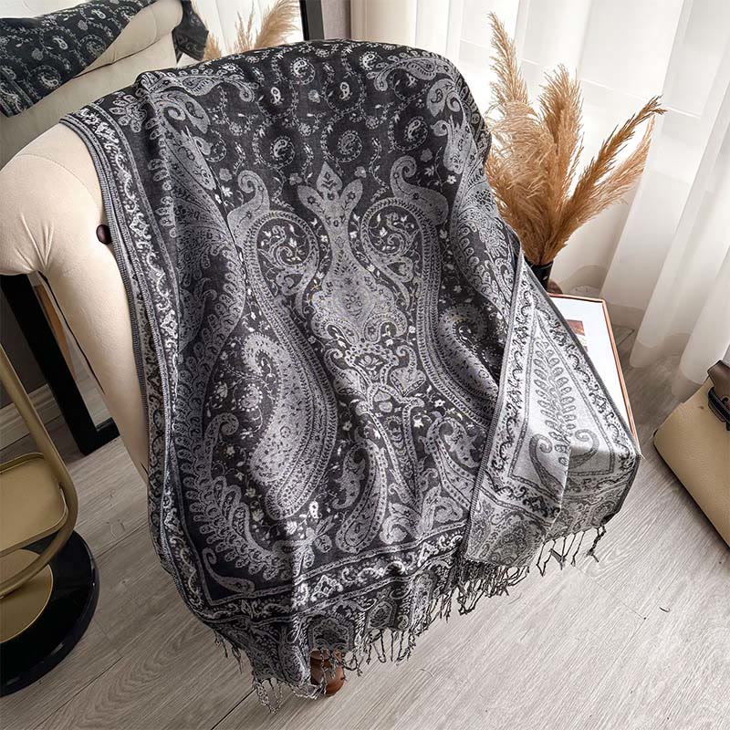 Bufanda chal con Buddha Stones - Gris oscuro - 195*70 cm - image 8