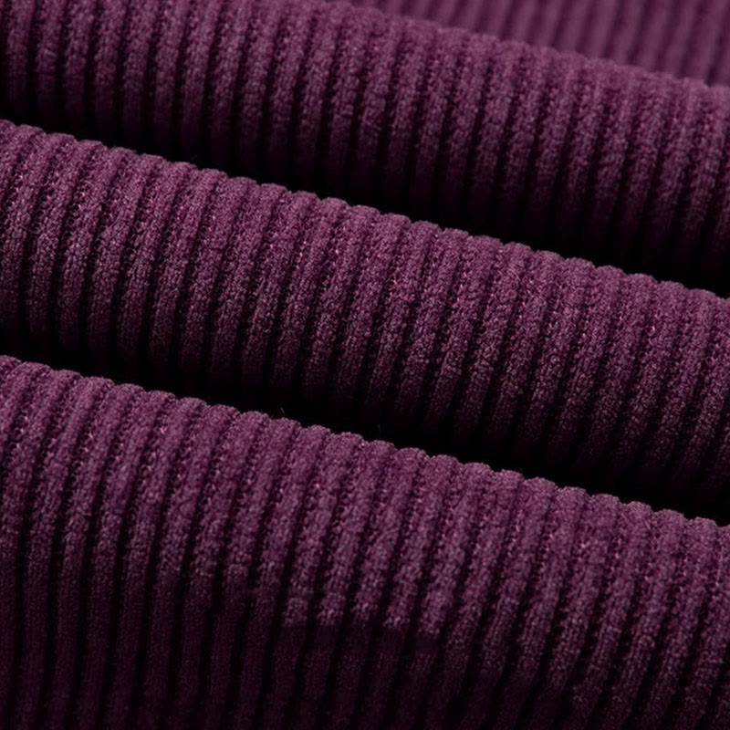 Pantalones anchos de pana de algodón con diseño de pierna recta de invierno para mujer con bolsillos de Buddha Stones - image 9