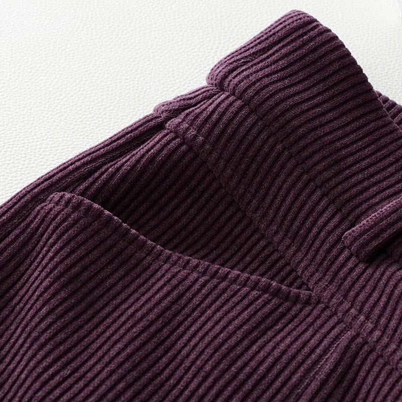 Pantalones anchos de pana de algodón con diseño de pierna recta de invierno para mujer con bolsillos de Buddha Stones - image 8