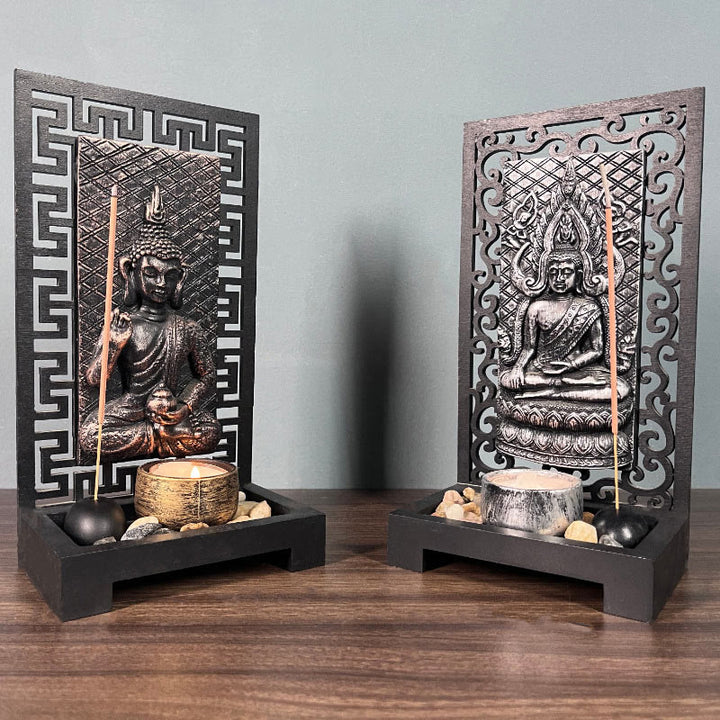 Buddha Stones, decoración del altar de oración de resina para el hogar, compasión, serenidad