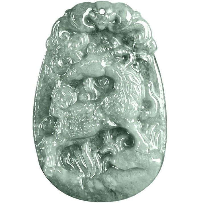 Collar con colgante de cuerda de la suerte con Buddha Stones , jade del zodiaco chino, año del caballo - image 18