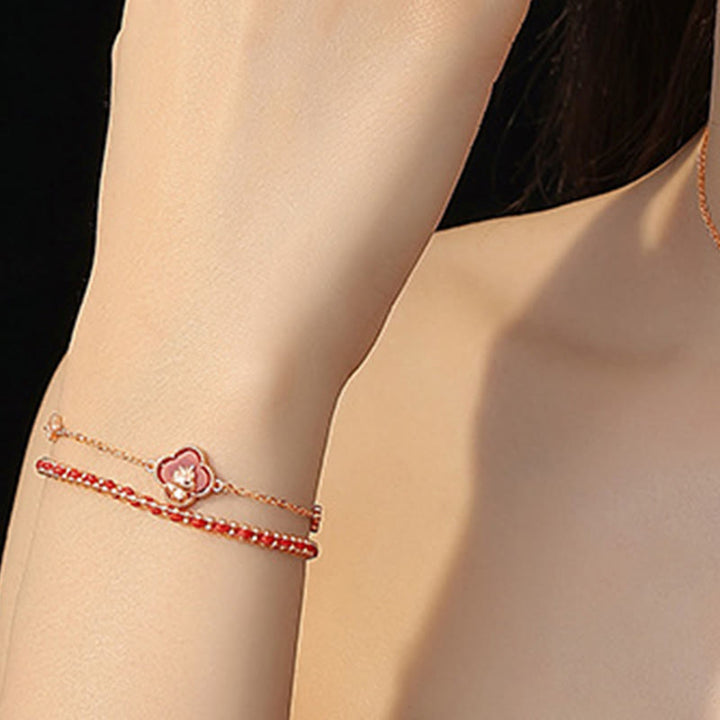 Pulsera de confianza de jade hetiano y ágata roja del Año del Caballo en plata de ley 925 con Buddha Stones - image 4