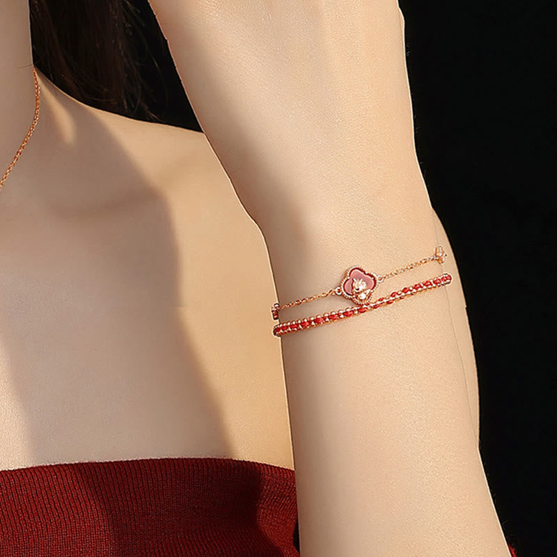 Pulsera de confianza de jade hetiano y ágata roja del Año del Caballo en plata de ley 925 con Buddha Stones - image 5