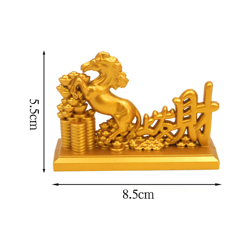 Amuleto de caballo con Buddha Stones del zodiaco chino, monedas de cobre que atraen la fortuna y la prosperidad, decoración del hogar. - Caballo Hazte Rico - image 14