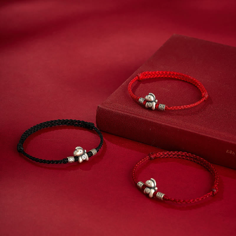 Pulsera trenzada de protección con Buddha Stones del Año del Caballo en plata de ley 999 - image 17