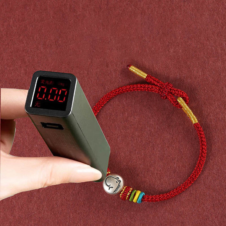 Pulsera trenzada de hilo rojo de plata de ley 999 con Buddha Stones del Año del Caballo - image 4