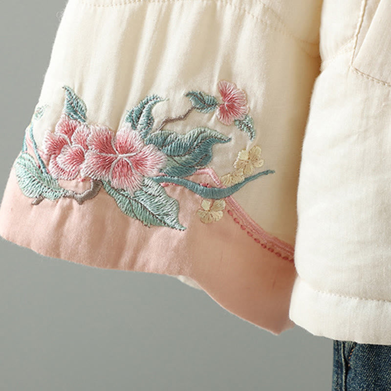 Chaqueta acolchada de algodón de manga larga para mujer con bordado de Buddha Stones y bolsillos - image 12