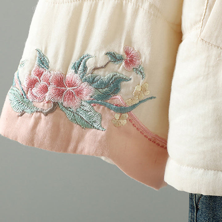 Chaqueta acolchada de algodón de manga larga para mujer con bordado de Buddha Stones y bolsillos - image 12
