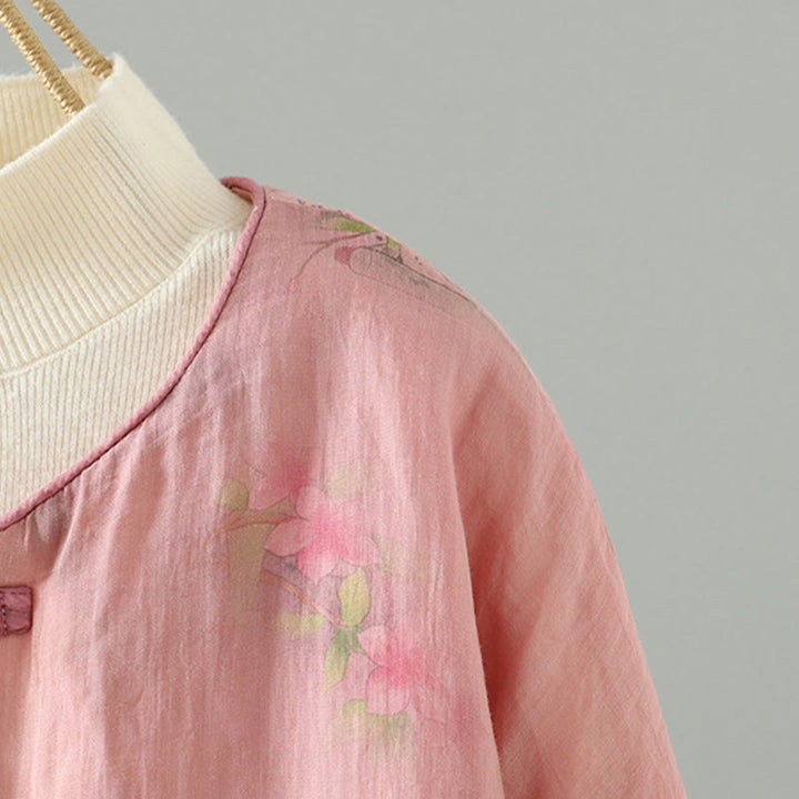 Chaqueta acolchada de algodón de manga larga para mujer con estampado de Buddha Stones y bolsillos - image 3