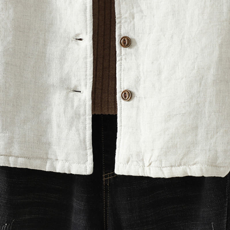 Chaqueta de algodón de manga larga con botones casuales y bolsillos para mujer de Buddha Stones - image 9