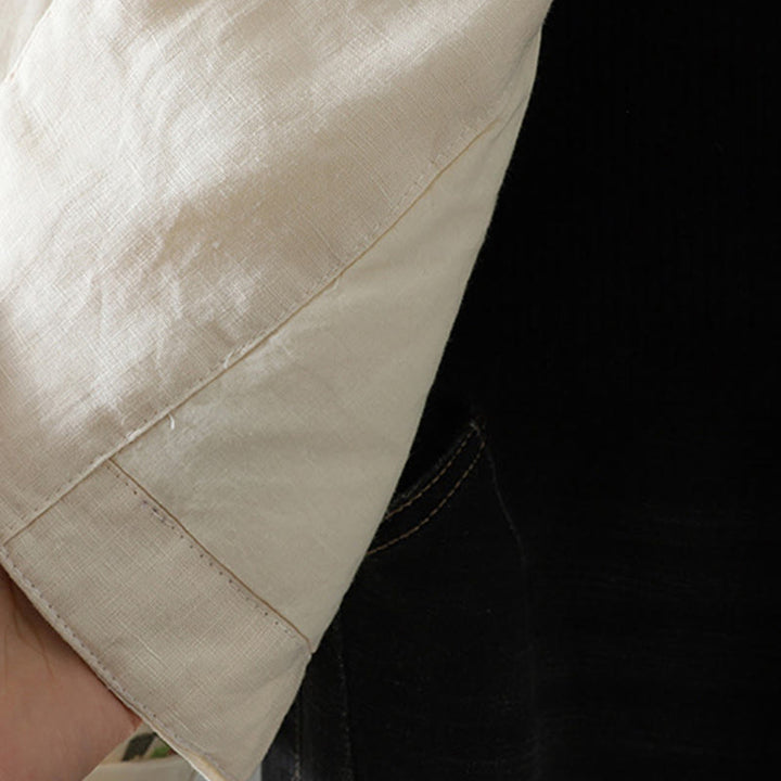 Chaqueta acolchada de algodón de manga larga para mujer con bordado de flores y Buddha Stones y bolsillos - image 6