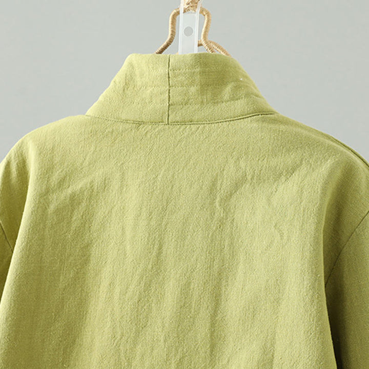 Chaqueta de algodón de manga larga para mujer con Buddha Stones y cordón para meditación zen - image 3