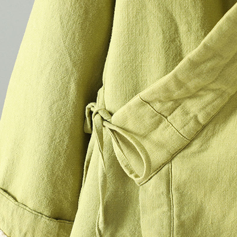 Chaqueta de algodón de manga larga para mujer con Buddha Stones y cordón para meditación zen - image 4