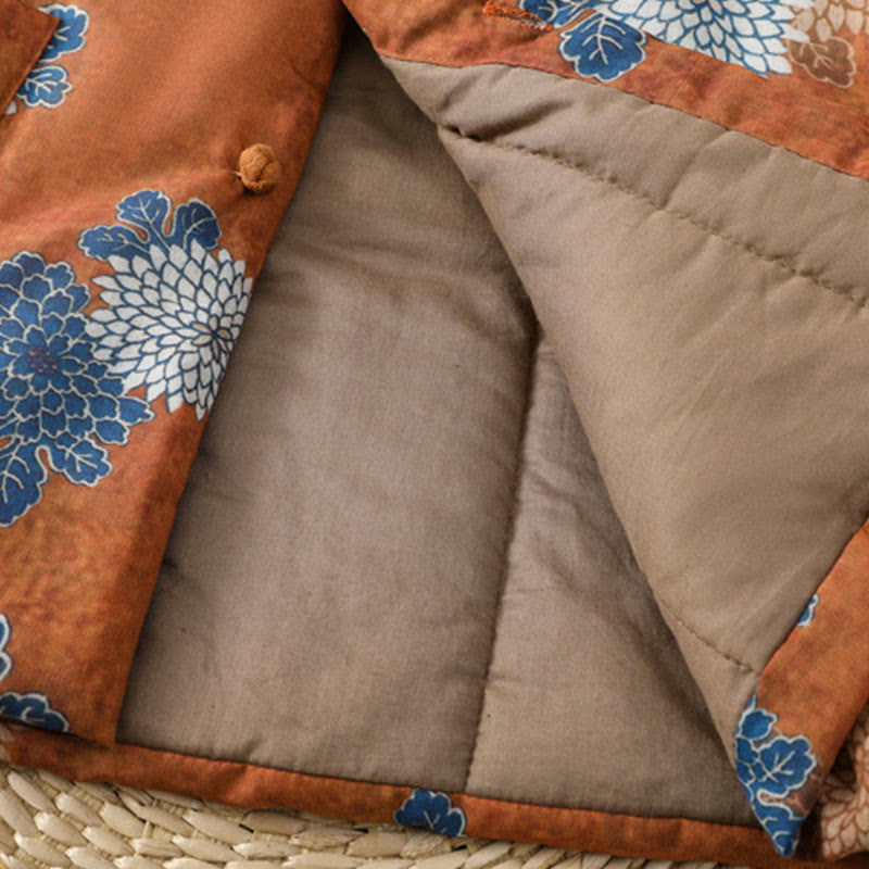 Chaleco de algodón sin mangas para mujer con estampado floral de Buddha Stones y bolsillos. - image 5