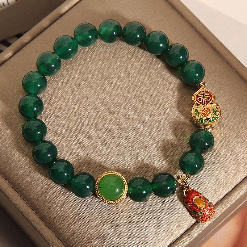 Pulsera de la esperanza con diseño de calabaza, zapatos de tigre y ágata verde natural de Buddha Stones - image 3