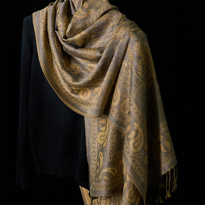 Bufanda chal suave con Buddha Stones - Caqui oscuro 180*70cm - image 0