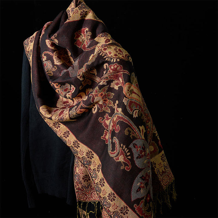 Bufanda chal acogedora con Buddha Stones - Marrón silla de montar - 176*70 cm - image 5