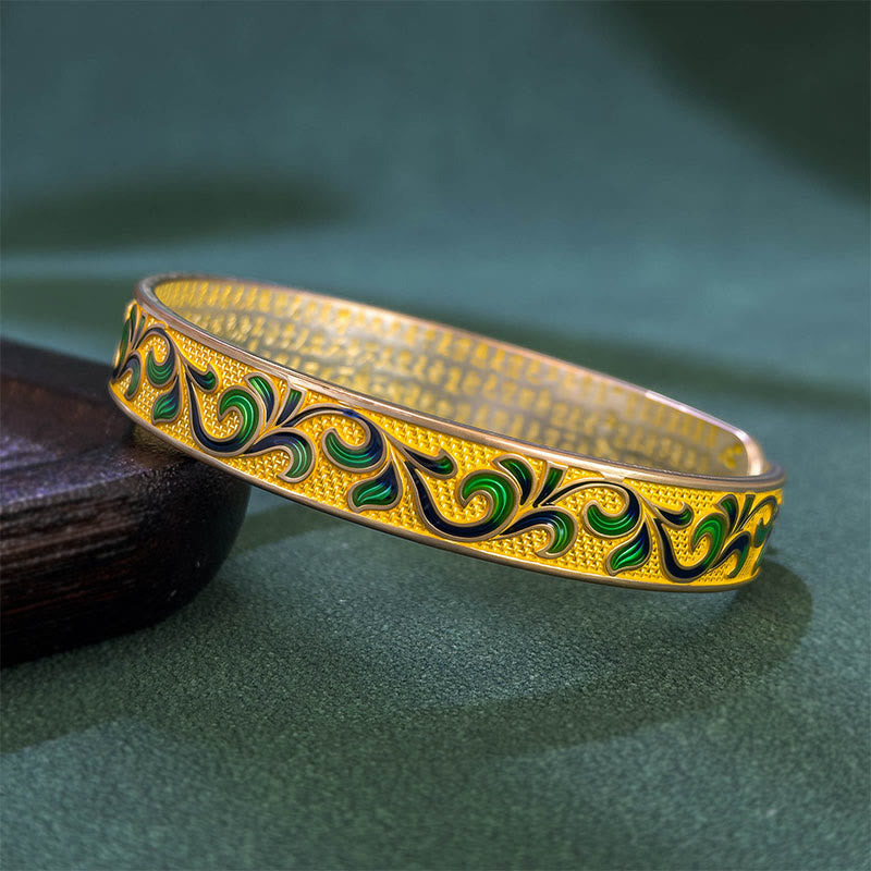 Pulsera ajustable abierta con Buddha Stones, pétalos de enredaderas entrelazadas y ramas de cobre. - image 2