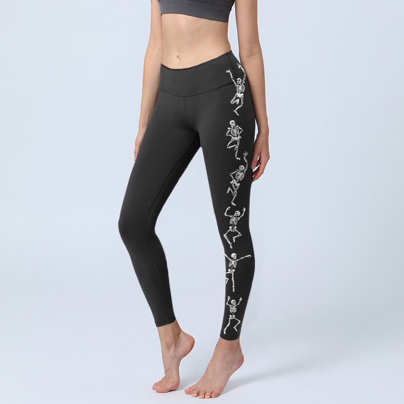 Leggings de yoga para mujer con estampado de calavera de Buddha Stones, el Señor del Bosque Cadáver - Negro - US18，UK/AU22，EU50 (4XL) - image 0