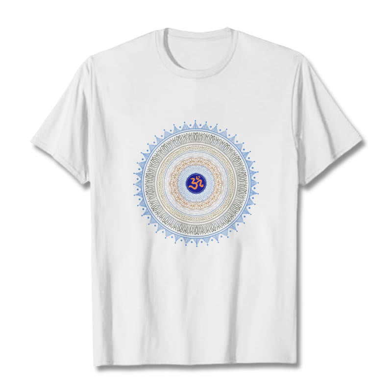 Camiseta con estampado OM de flor de mandala y Buddha Stones - Blanco - 2XL - image 7