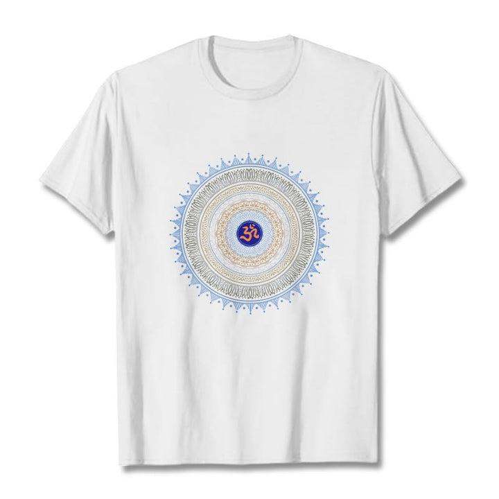 Camiseta con estampado OM de flor de mandala y Buddha Stones - Blanco - 2XL - image 7