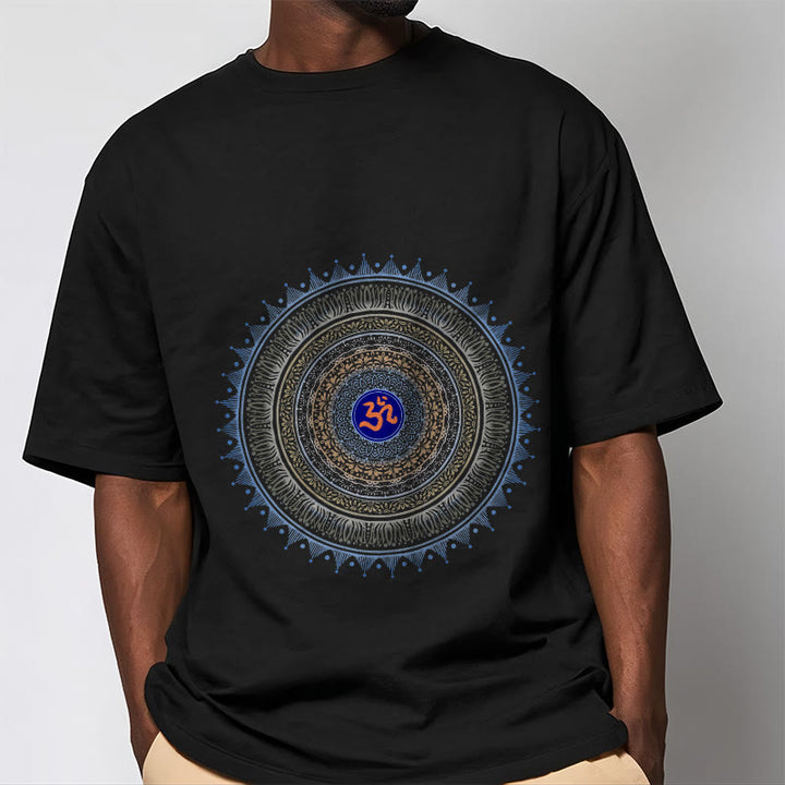 Camiseta con estampado OM de flor de mandala y Buddha Stones - image 1