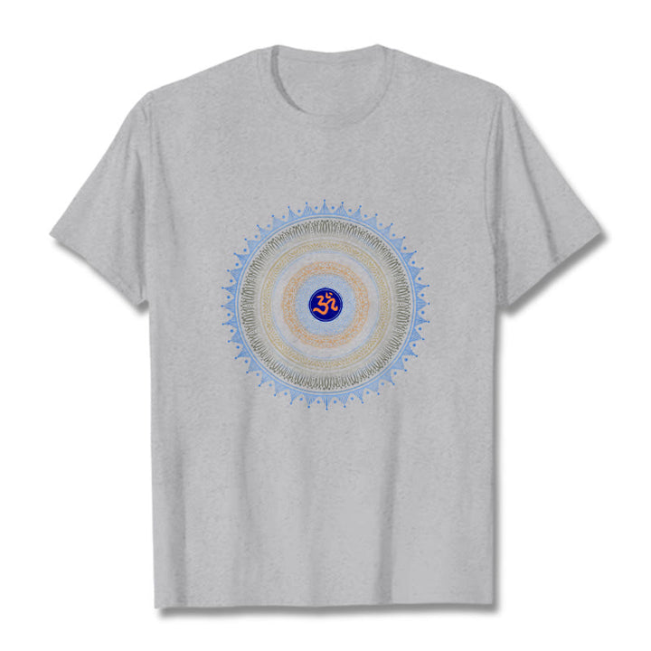 Camiseta con estampado OM de flor de mandala y Buddha Stones - Gris claro - 2XL - image 19