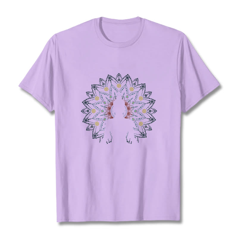 Camiseta con estampado de Buda sereno sentado y flor de mandala con Buddha Stones - Ciruela - 2XL - image 16