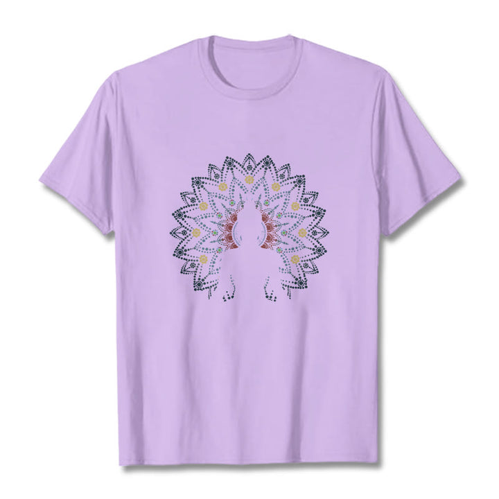 Camiseta con estampado de Buda sereno sentado y flor de mandala con Buddha Stones - Ciruela - 2XL - image 16