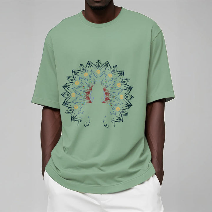 Camiseta con estampado de Buda sereno sentado y flor de mandala con Buddha Stones - image 5