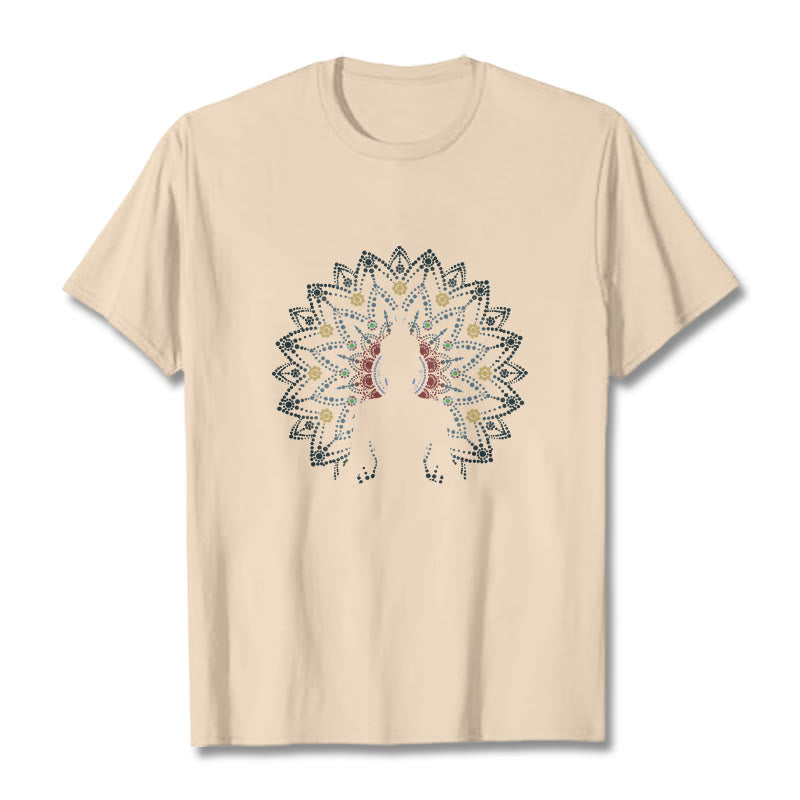 Camiseta con estampado de Buda sereno sentado y flor de mandala con Buddha Stones - Sopa de mariscos - 2XL - image 10