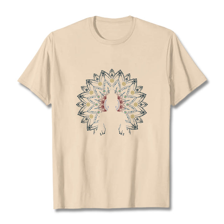 Camiseta con estampado de Buda sereno sentado y flor de mandala con Buddha Stones - Sopa de mariscos - 2XL - image 10