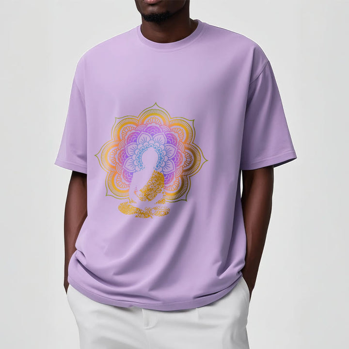 Camiseta con estampado de Buda sentado, flor y mandala multicolor con Buddha Stones de Buda - image 17