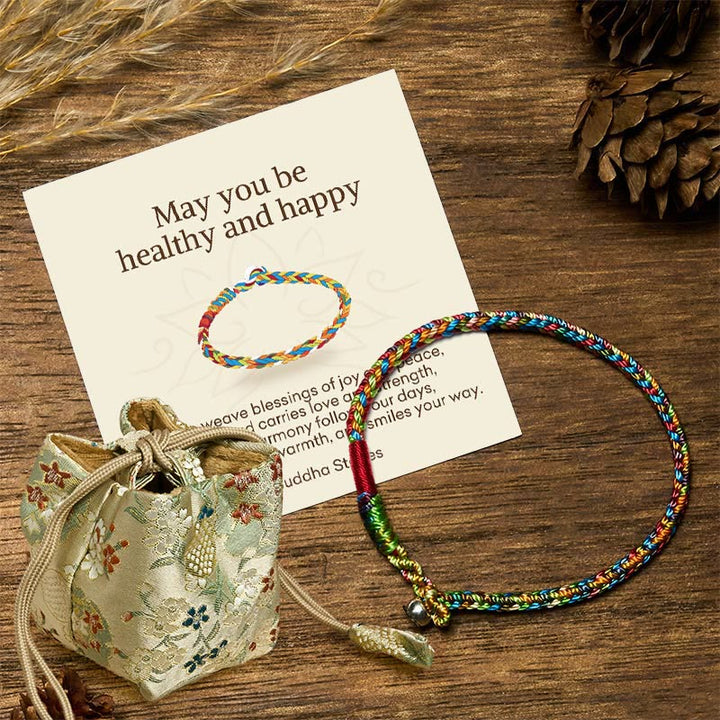 Buddha Stones &quot;Que estés sano y feliz&quot; Suerte Multicolor - 16 centímetros - Hebilla de plata 925 - Bolsa de regalo de lujo (+$12,59) - image 8