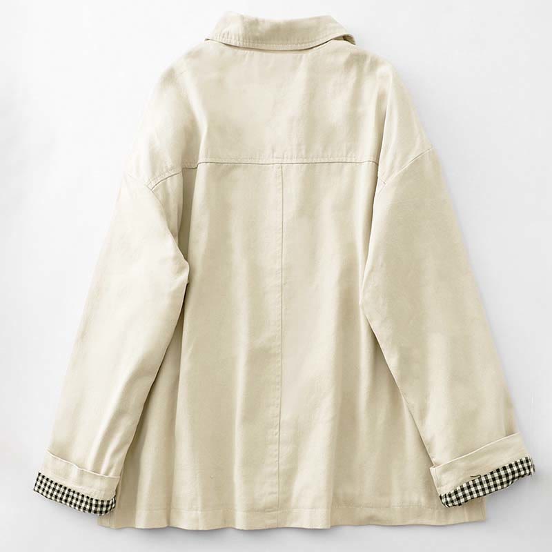 Chaqueta de algodón con diseño de patchwork y bolsillos para mujer de Buddha Stones Commute - image 7