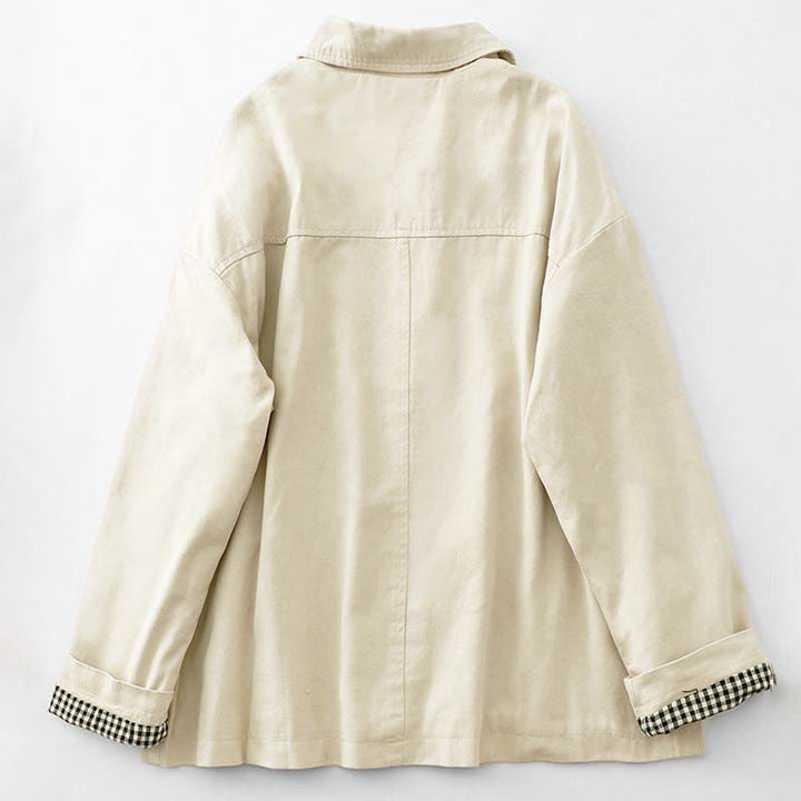 Chaqueta de algodón con diseño de patchwork y bolsillos para mujer de Buddha Stones Commute - image 7