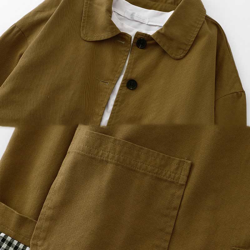 Chaqueta de algodón con diseño de patchwork y bolsillos para mujer de Buddha Stones Commute - image 1