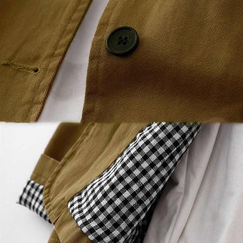 Chaqueta de algodón con diseño de patchwork y bolsillos para mujer de Buddha Stones Commute - image 2