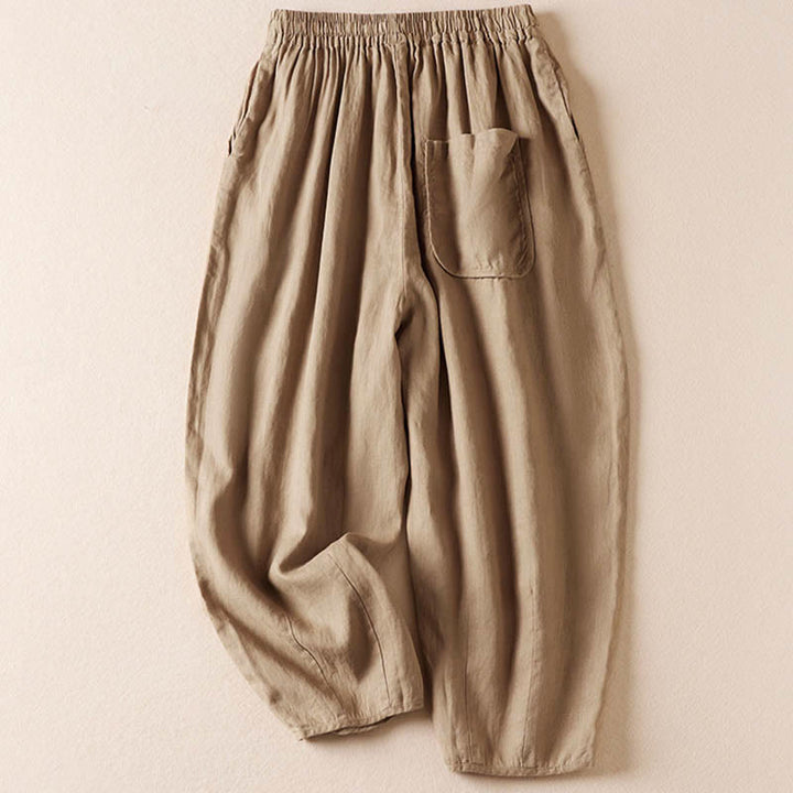 Pantalones harén con bordado de flores pequeñas de verano y bolsillos de Buddha Stones - image 3