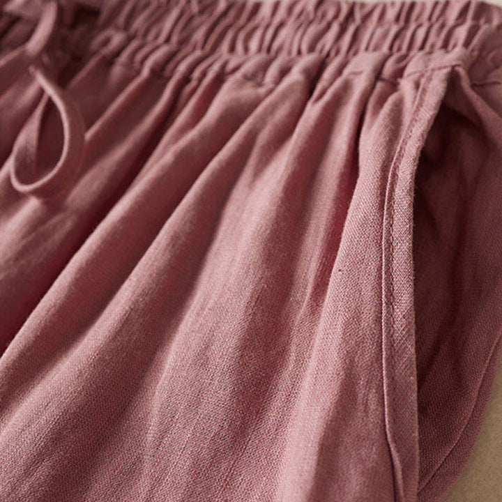 Pantalones harén con bordado de flores pequeñas de verano y bolsillos de Buddha Stones - image 13