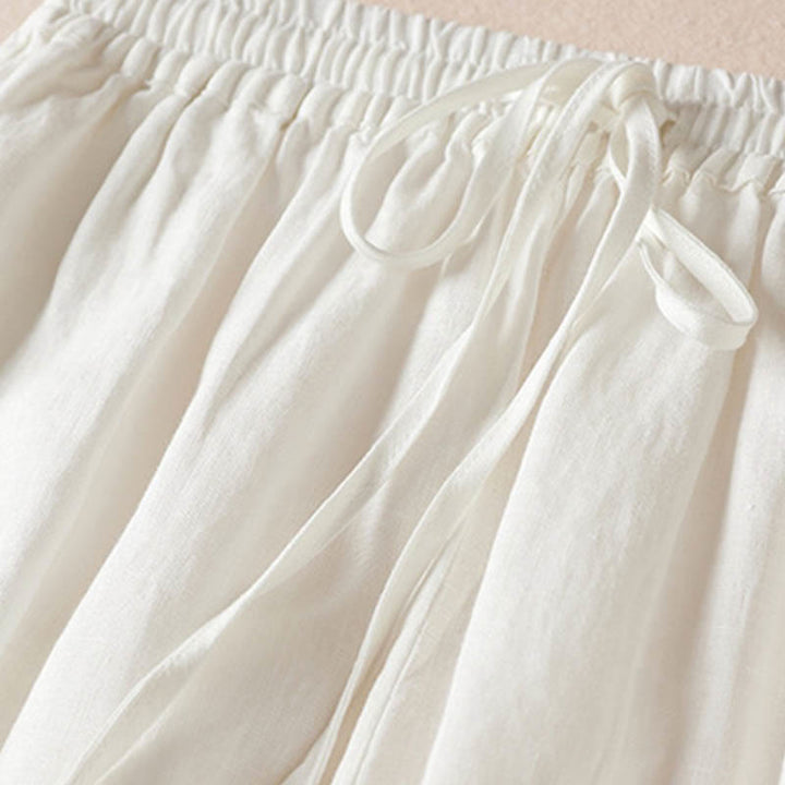 Pantalones harem de verano con bordado de flores pequeñas y Buddha Stones, con bolsillos. - image 21