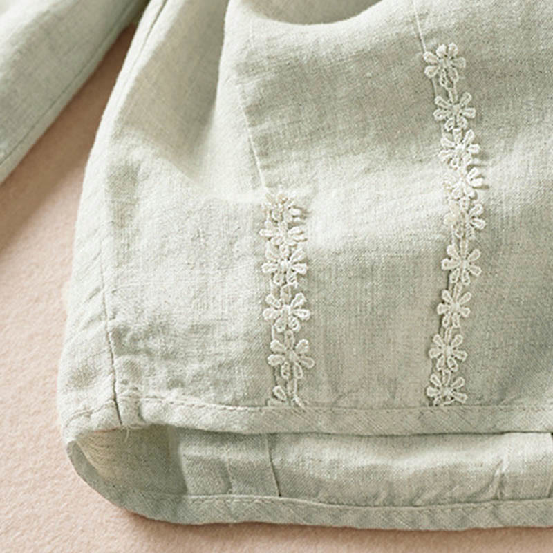 Pantalones harén con bordado de flores pequeñas de verano y bolsillos de Buddha Stones - image 25