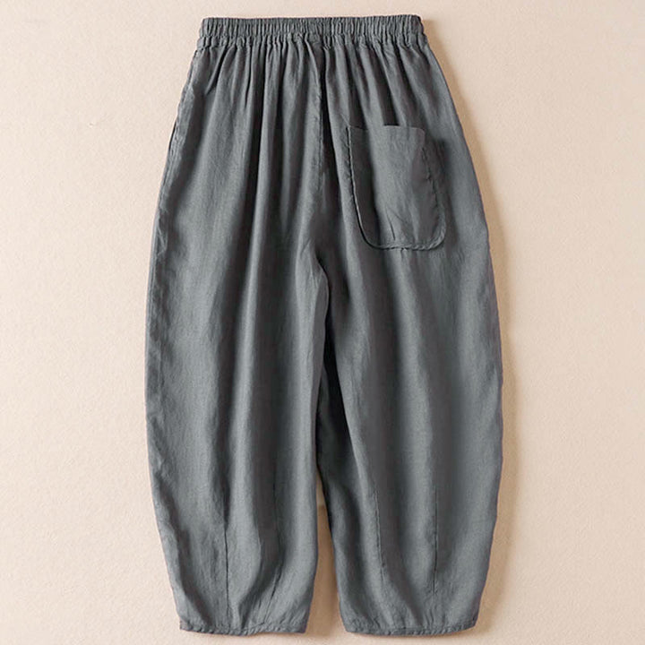 Pantalones harén con bordado de flores pequeñas de verano y bolsillos de Buddha Stones - image 35