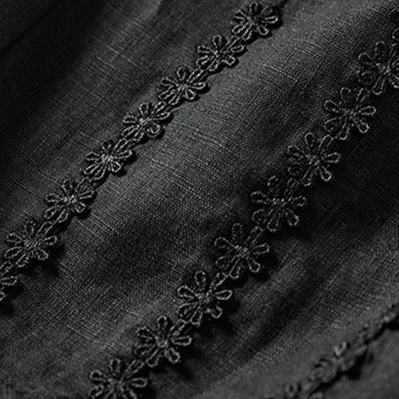 Pantalones harem de verano con bordado de flores pequeñas y Buddha Stones, con bolsillos. - image 41